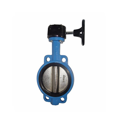 Worm gear wafer soft seal butterfly valve